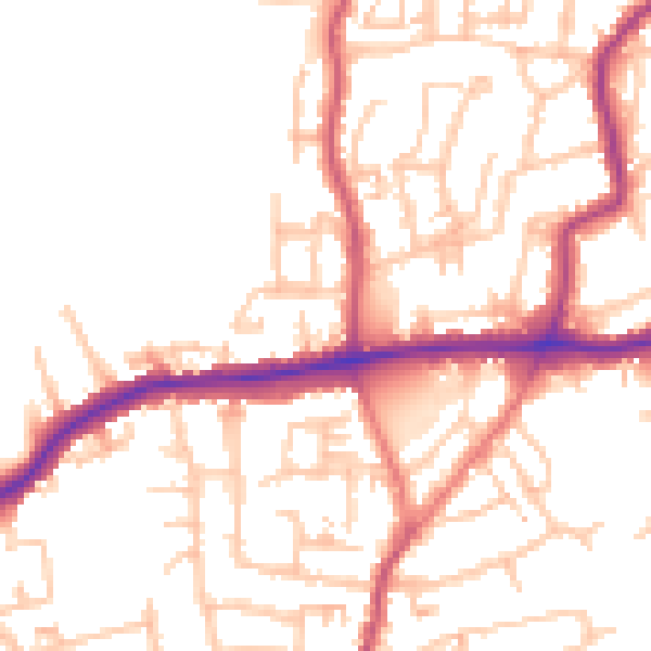 Daytime road noise heatmap for DA17 5ES