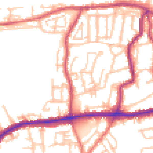 Daytime road noise heatmap for DA17 5HL