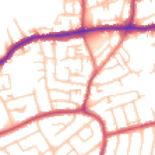 Daytime road noise heatmap for DA17 5NH