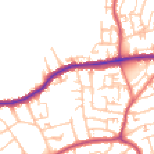 Daytime road noise heatmap for DA17 5NP