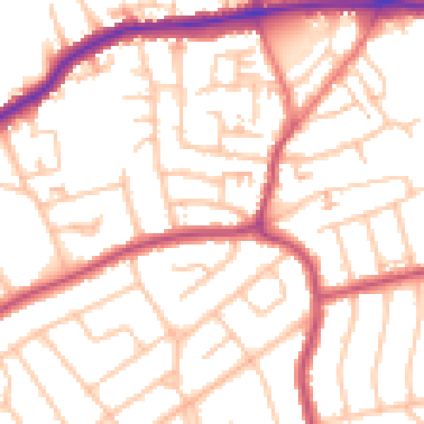 Daytime road noise heatmap for DA17 5PA