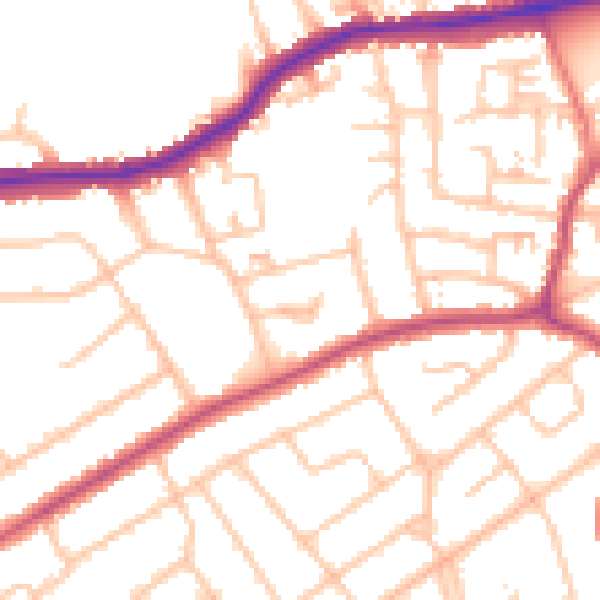 Daytime road noise heatmap for DA17 5PH