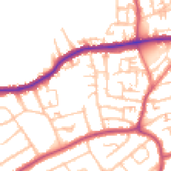 Daytime road noise heatmap for DA17 5RA