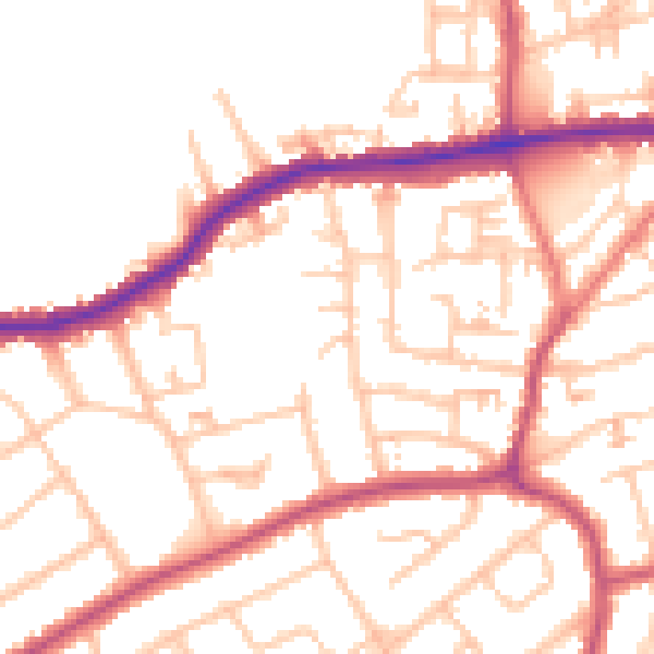 Daytime road noise heatmap for DA17 5RB