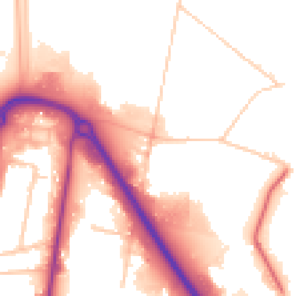 Daytime road noise heatmap for DA17 6AQ