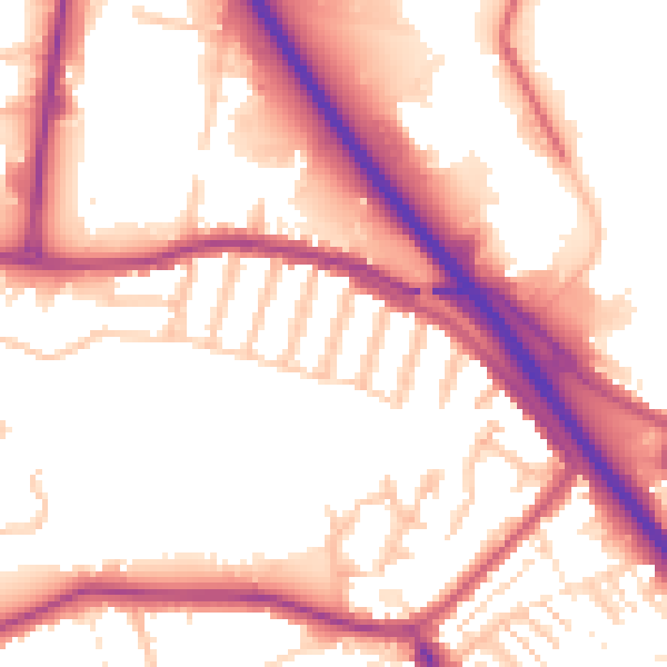 Daytime road noise heatmap for DA17 6DA