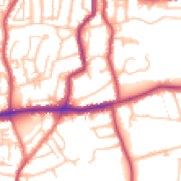 Daytime road noise heatmap for DA17 6EX