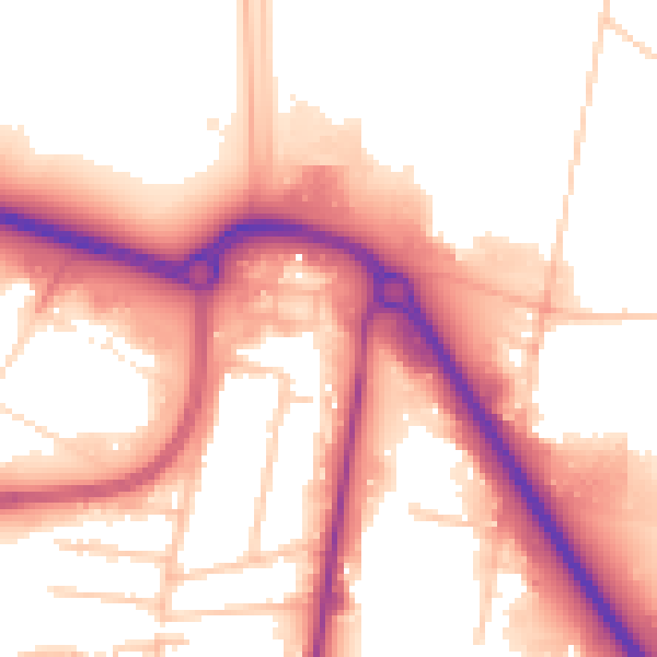 Daytime road noise heatmap for DA17 6FB