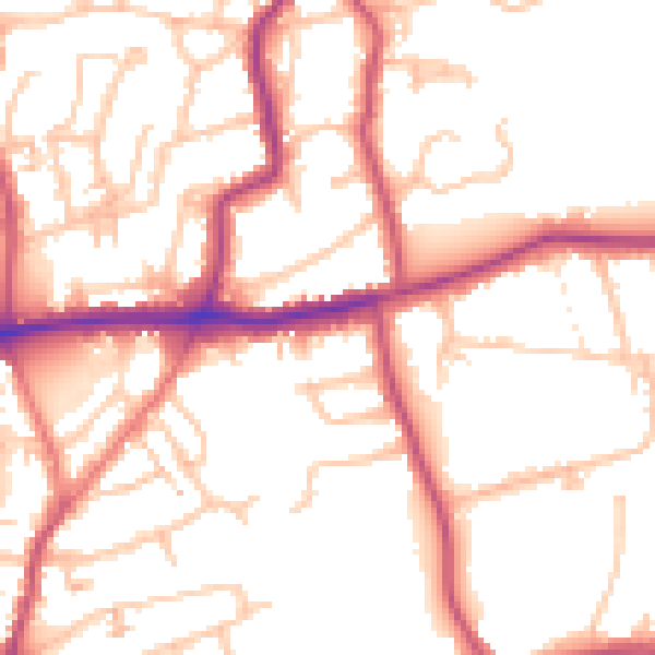Daytime road noise heatmap for DA17 6JD