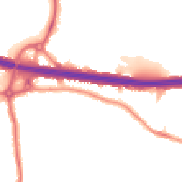 Night-time road noise heatmap for DA5 1BS