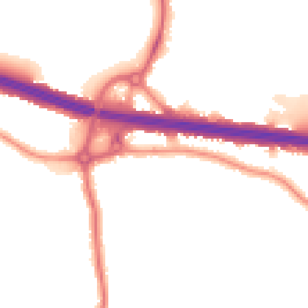 Night-time road noise heatmap for DA5 1BU