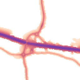 Night-time road noise heatmap for DA5 1DL