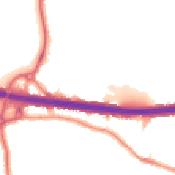 Night-time road noise heatmap for DA5 1DT