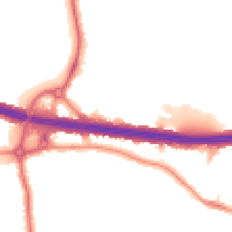 Night-time road noise heatmap for DA5 1EA