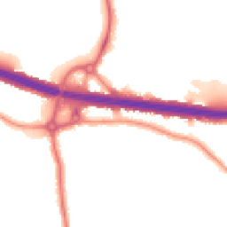 Night-time road noise heatmap for DA5 1EX