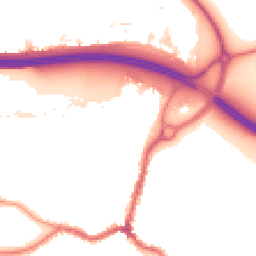 Night-time road noise heatmap for DA5 1NG