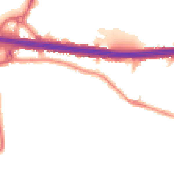 Night-time road noise heatmap for DA5 3AA