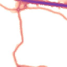 Night-time road noise heatmap for DA5 3BS