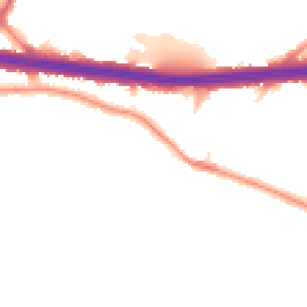 Night-time road noise heatmap for DA5 3QA