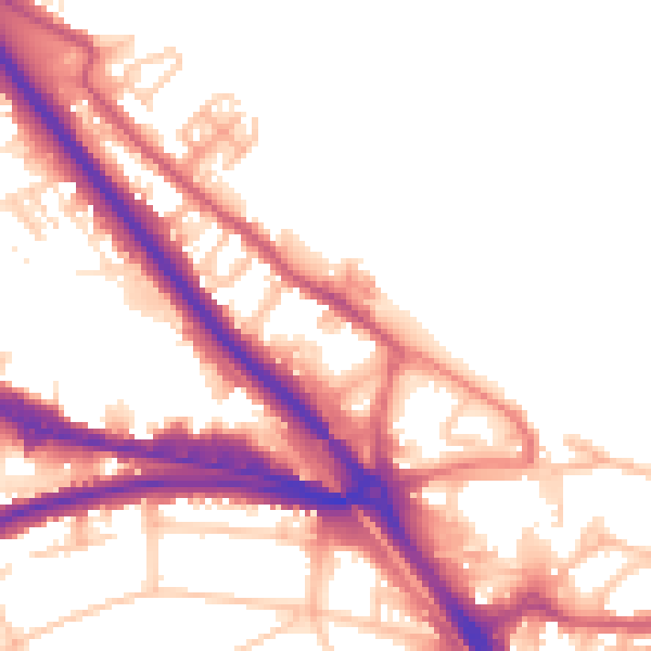 Daytime road noise heatmap for DA8 1AD