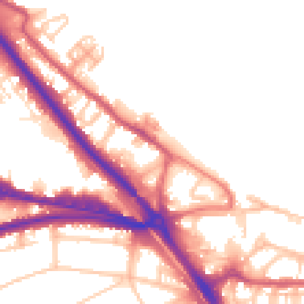 Daytime road noise heatmap for DA8 1AE