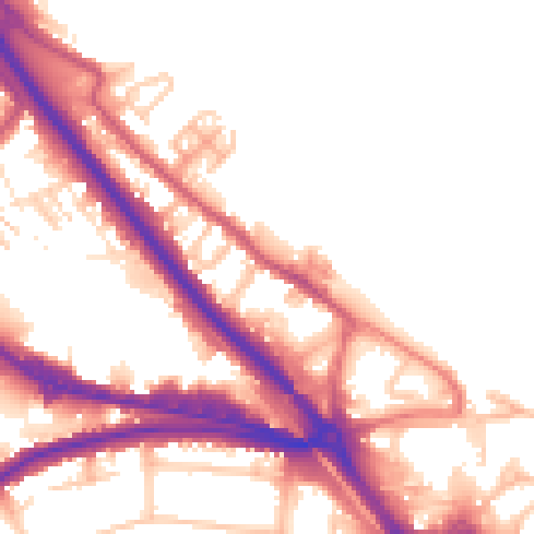 Daytime road noise heatmap for DA8 1AF
