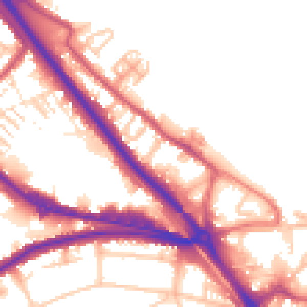 Daytime road noise heatmap for DA8 1AH