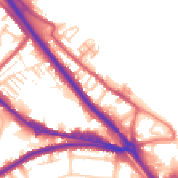 Daytime road noise heatmap for DA8 1AJ