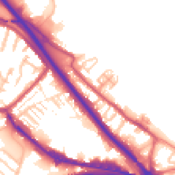 Daytime road noise heatmap for DA8 1AN