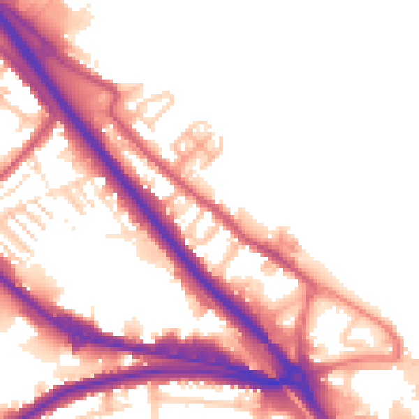 Daytime road noise heatmap for DA8 1AQ