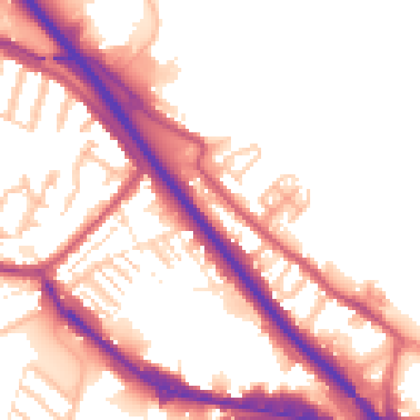 Daytime road noise heatmap for DA8 1AS