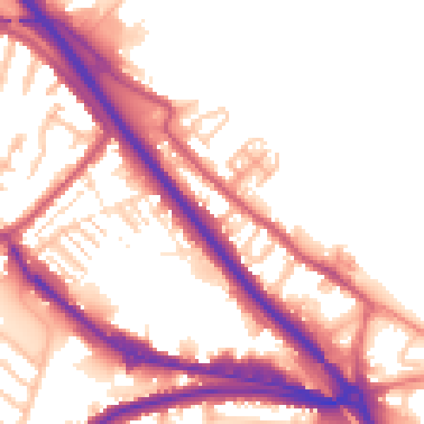 Daytime road noise heatmap for DA8 1AT
