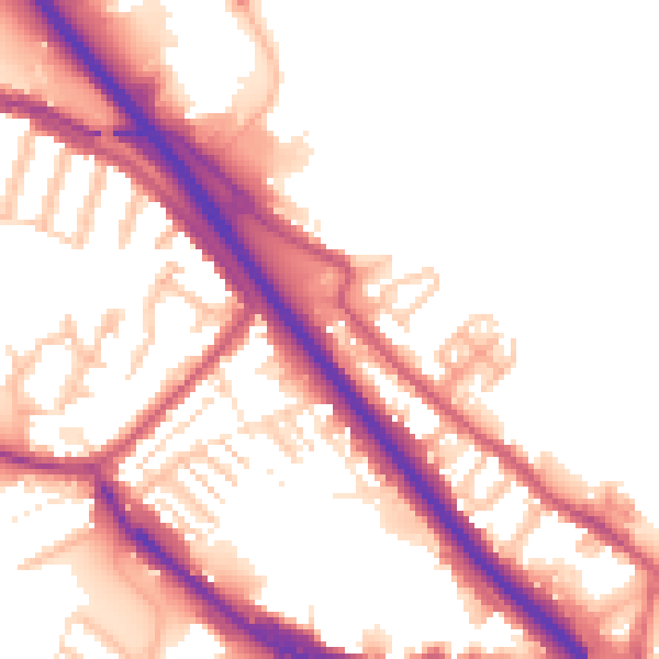 Daytime road noise heatmap for DA8 1AU