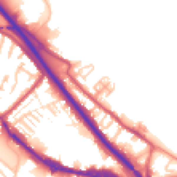 Daytime road noise heatmap for DA8 1AW