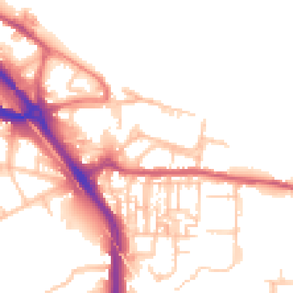 Daytime road noise heatmap for DA8 1BA