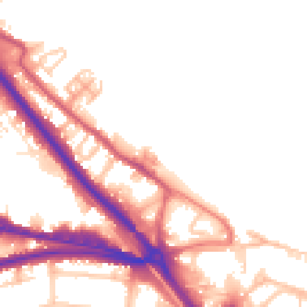 Daytime road noise heatmap for DA8 1BF
