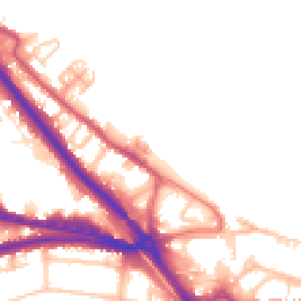 Daytime road noise heatmap for DA8 1BG