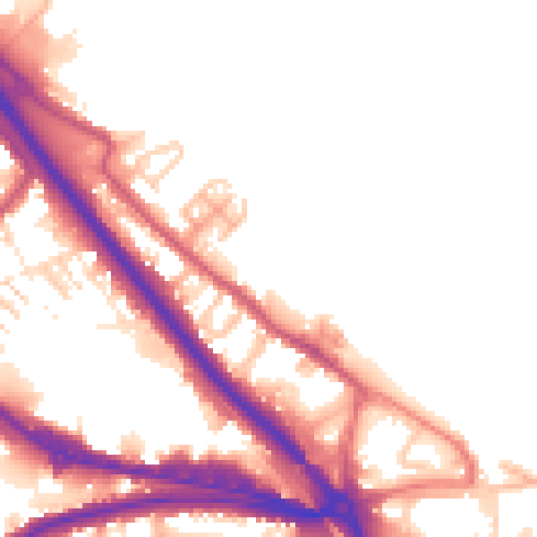 Daytime road noise heatmap for DA8 1BL