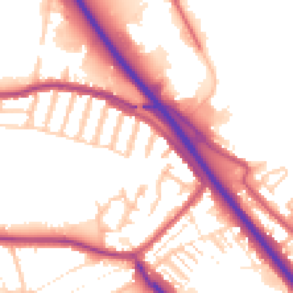 Daytime road noise heatmap for DA8 1BP