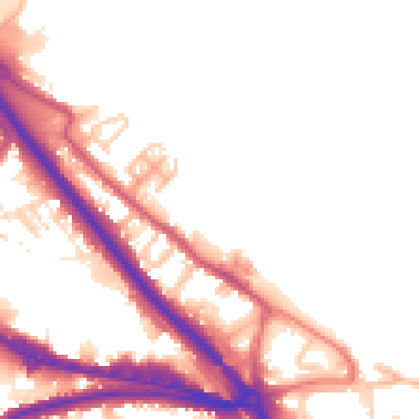 Daytime road noise heatmap for DA8 1BQ