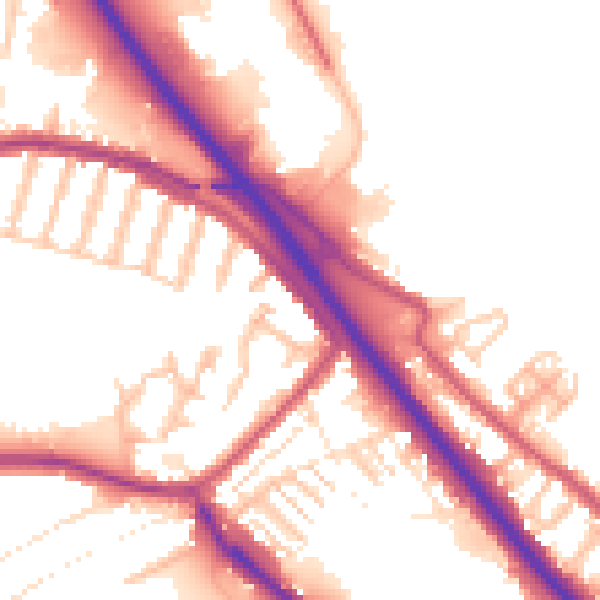 Daytime road noise heatmap for DA8 1BS