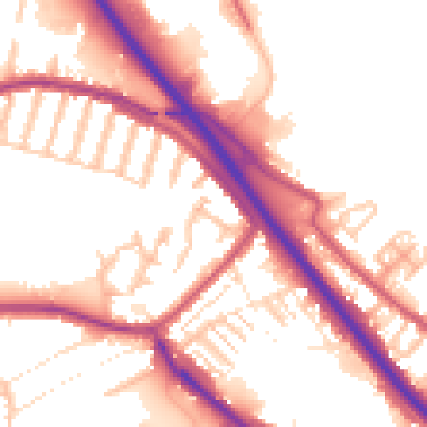 Daytime road noise heatmap for DA8 1BT
