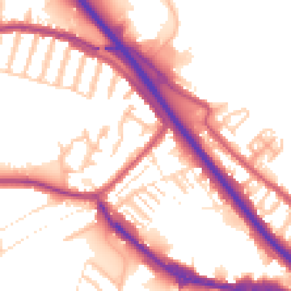 Daytime road noise heatmap for DA8 1BW