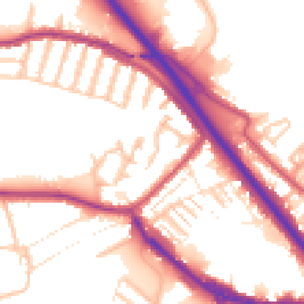 Daytime road noise heatmap for DA8 1BX