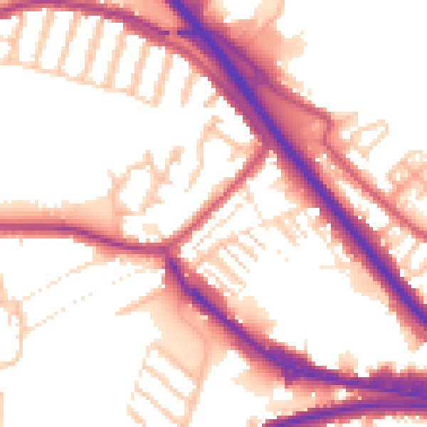 Daytime road noise heatmap for DA8 1BY