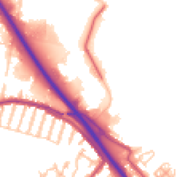 Daytime road noise heatmap for DA8 1DG