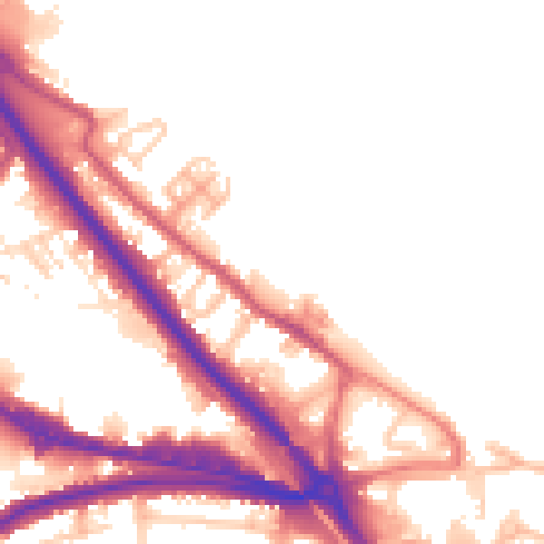 Daytime road noise heatmap for DA8 1DQ