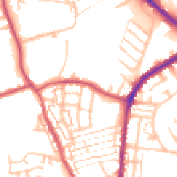 Daytime road noise heatmap for DA8 1DR