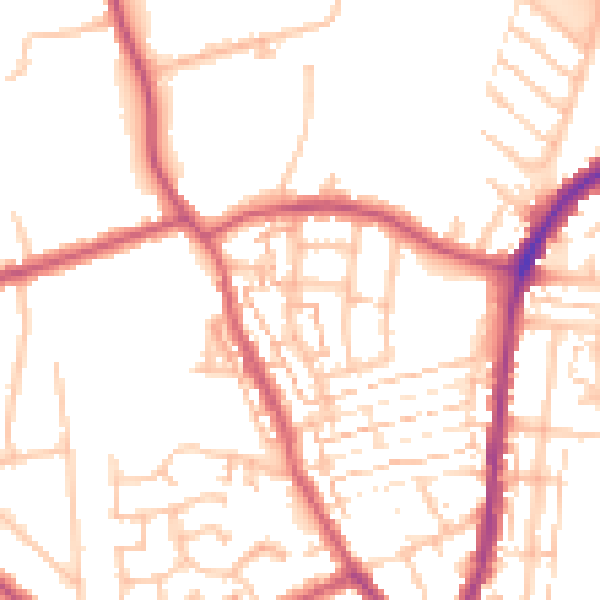 Daytime road noise heatmap for DA8 1EF