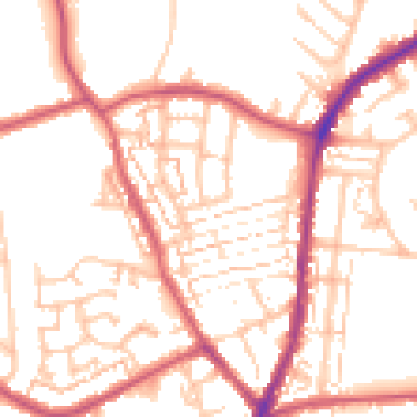 Daytime road noise heatmap for DA8 1EH